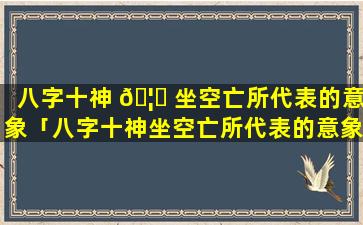 八字十神 🦉 坐空亡所代表的意象「八字十神坐空亡所代表的意象是什么」